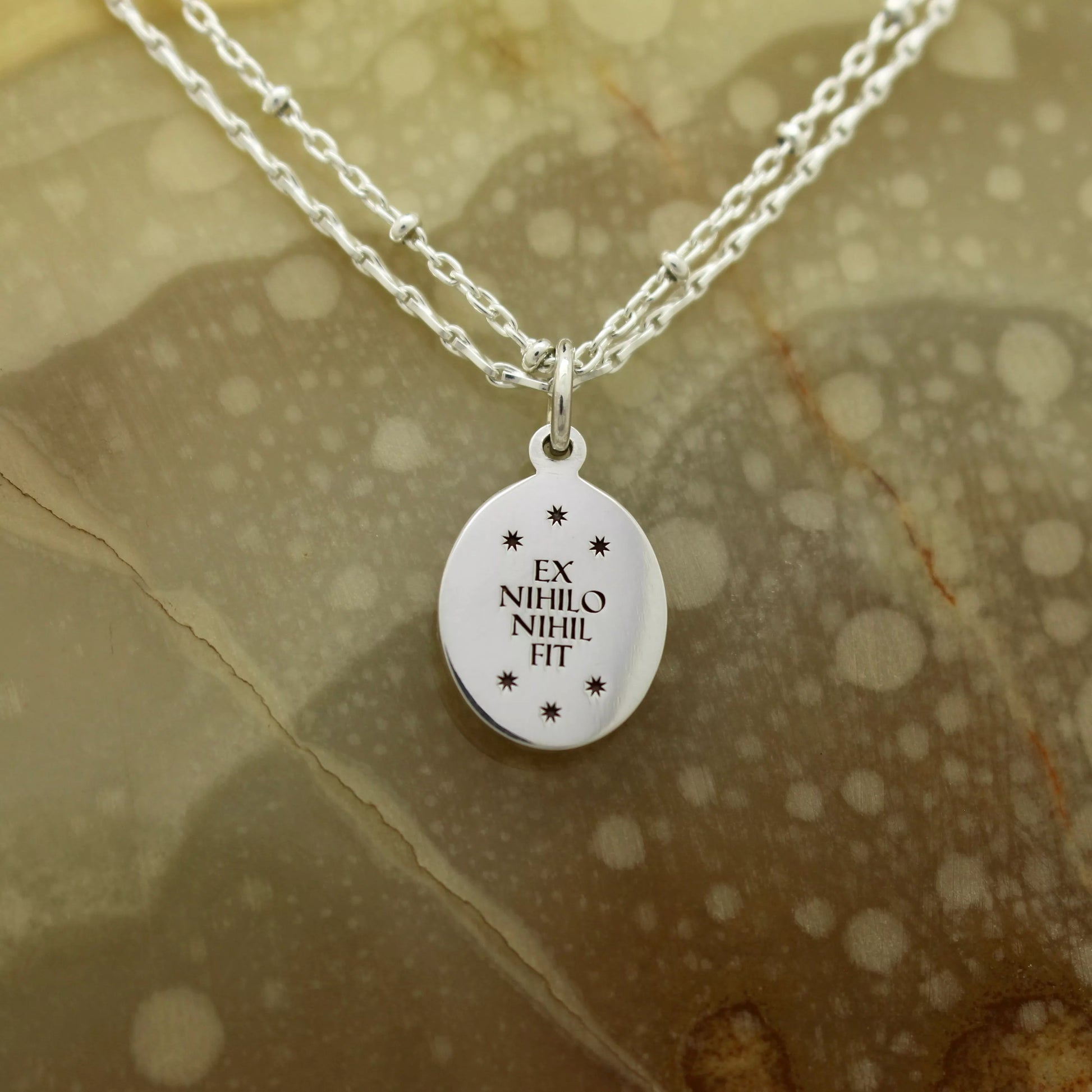 Ready To Ship -  Book Necklace with Secret Latin Message 'Nothing Comes From Nothing' (Silver), Necklace, Necklaces, The Serpents Club