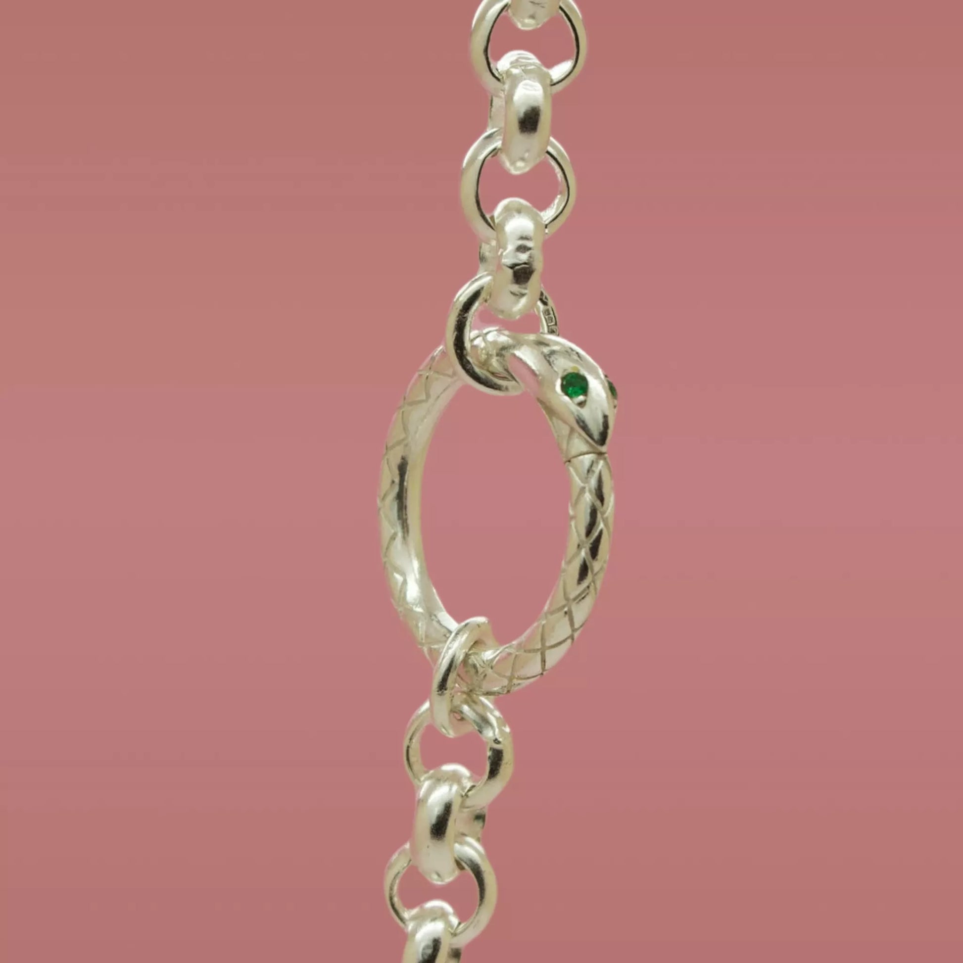 Ready To Ship - 'Serpent' Charm Chain, Silver 16 inch, Necklace, The Serpents Club