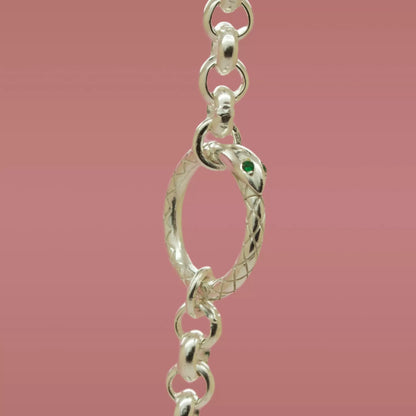 Ready To Ship - 'Serpent' Charm Chain, Silver 16 inch, Necklace, The Serpents Club