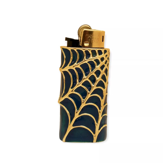 'Light My Fire' ✦ Webbed Baby Bic Enamel Lighter Case (Brass, Silver or Solid 9ct Gold)